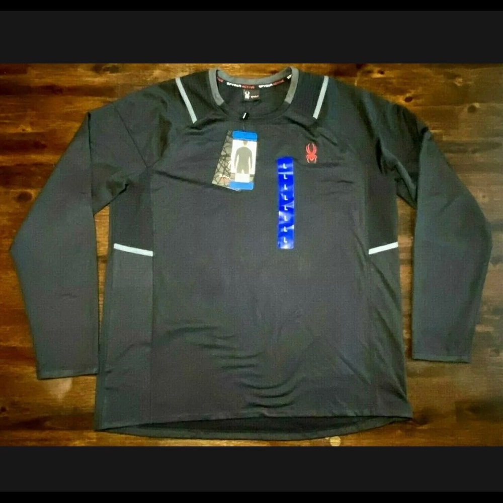 Spyder Active Long Sleeve Shirt w/ProWeb Engineering Black Men Sz Large
